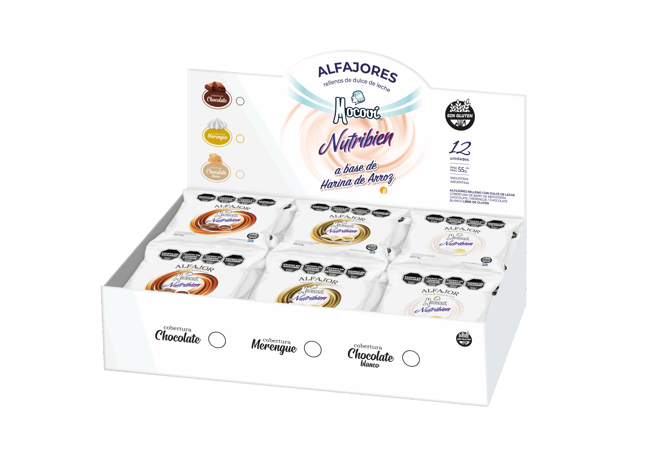 CAJA DE ALFAJOR NUTRIBIEN COBERTURA MIXTA 12 UNIDADES